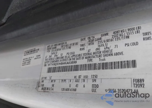 1FTYR2XM5HKA03599: 42854480