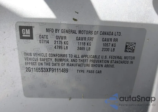 2G1165S3XF9111489: 42855833