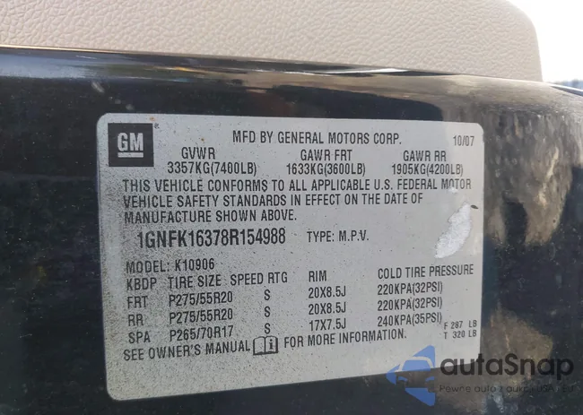 1GNFK16378R154988: 42856081