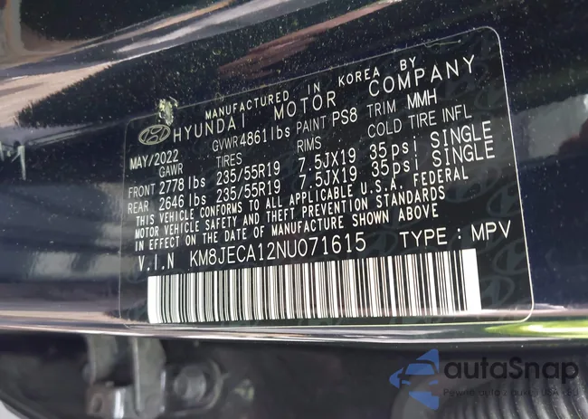 KM8JECA12NU071615: 42856159