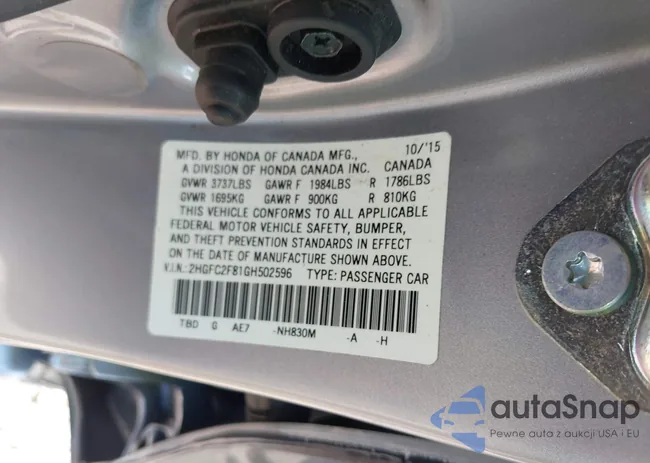 2HGFC2F81GH502596: 42856300