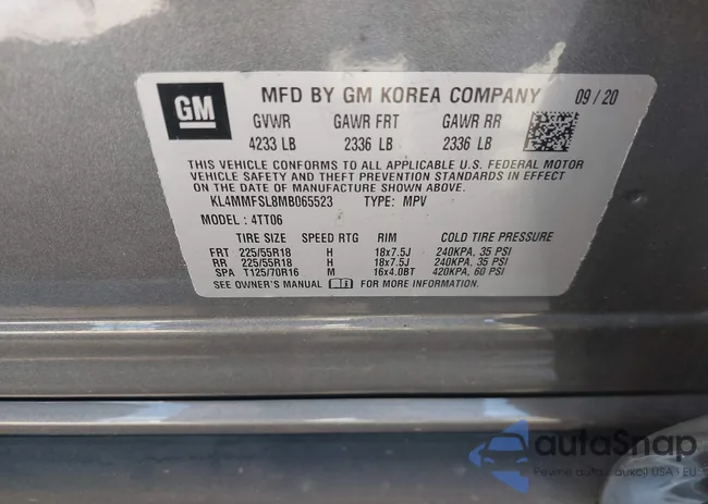 KL4MMFSL8MB065523: 42855568