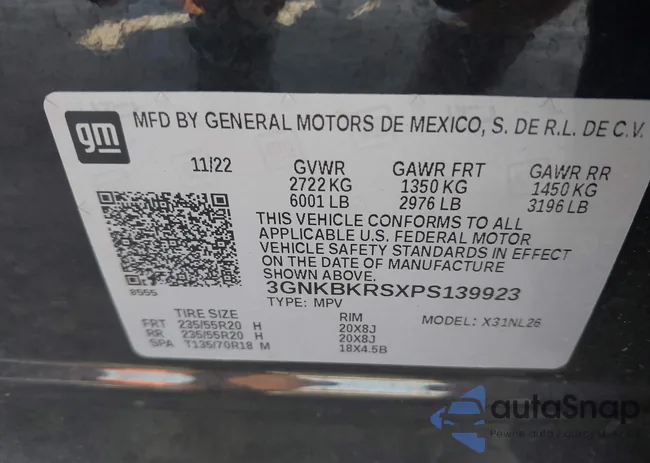 3GNKBKRSXPS139923: 42855792