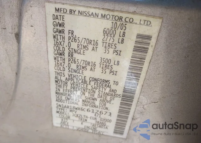 5N1AR18WX6C612671: 42856821