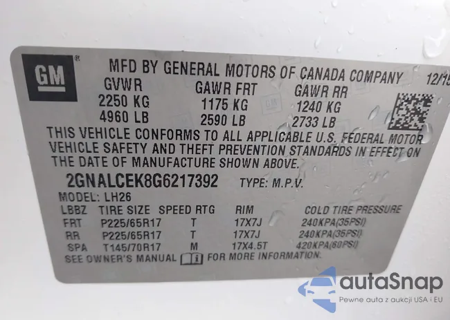 2GNALCEK8G6217392: 42856853