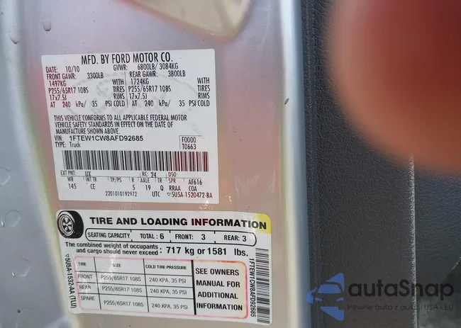 1FTEW1CW8AFD92685: 42856890