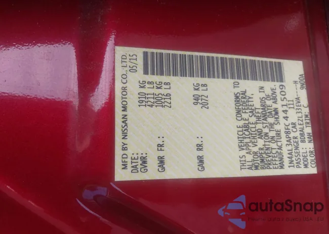 1N4AL3AP8FC441509: 42857002