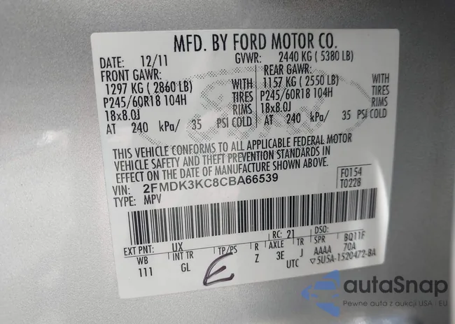 2FMDK3KC8CBA66539: 42857225