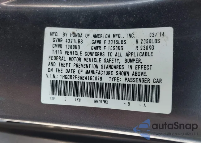 1HGCR2F85EA160079: 42857237