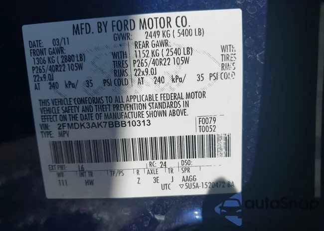 2FMDK3AK7BBB10313: 42857329