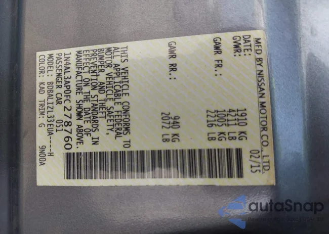 1N4AL3AP0FC278760: 42857391