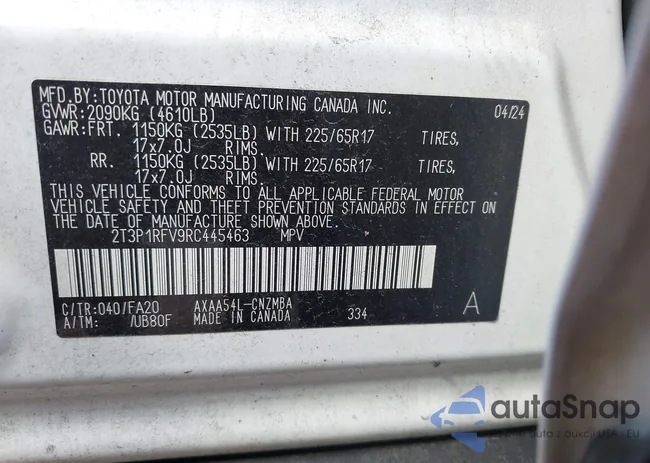 2T3P1RFV9RC445463: 42856559