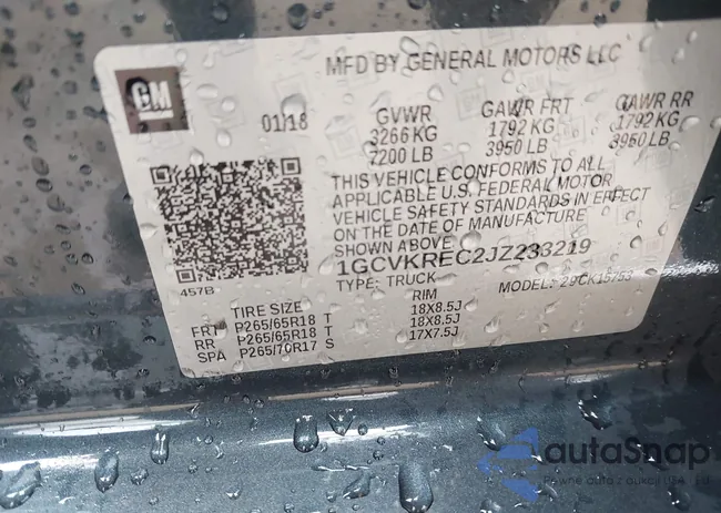 1GCVKREC2JZ233219: 42856636