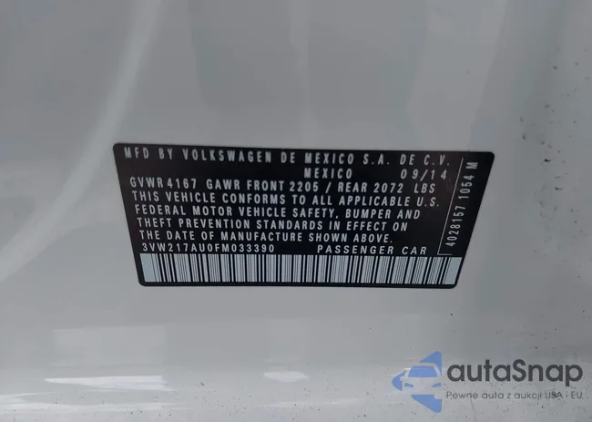 3VW217AU0FM033390: 42856784