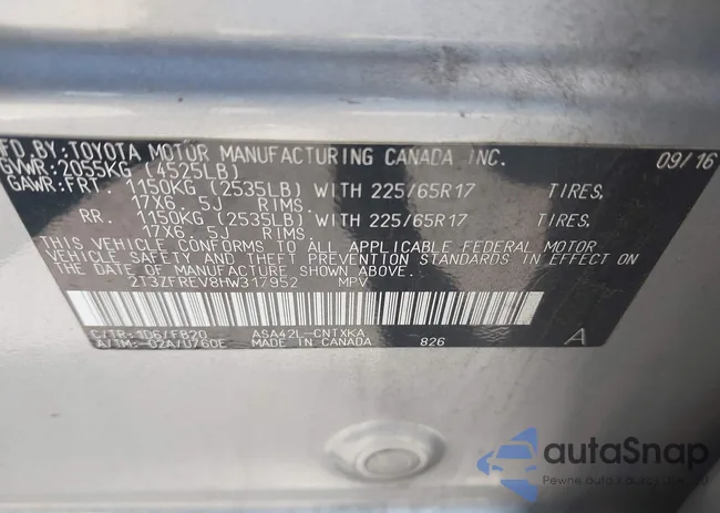 2T3ZFREV8HW317952: 42857950