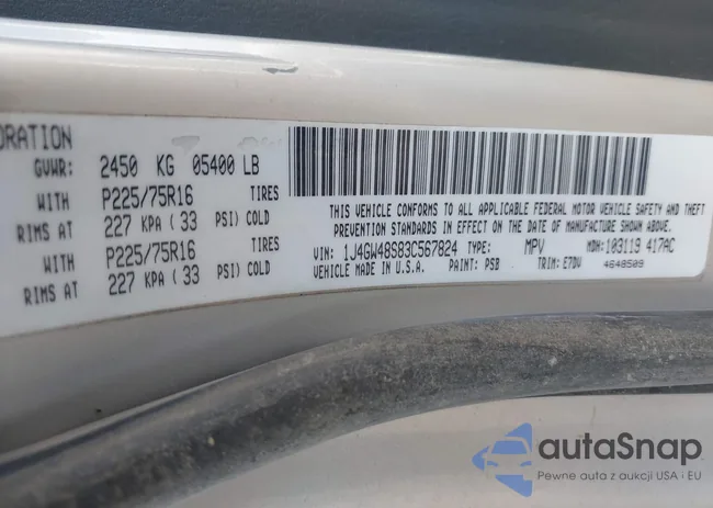 1J4GW48S83C567824: 42857962