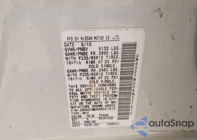 JN8AZ1MU0AW021513: 42858114