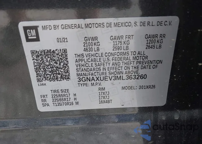 3GNAXUEV3ML363260: 42858119