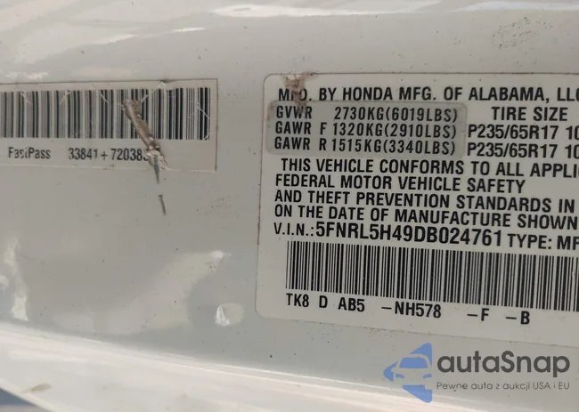 5FNRL5H49DB024761: 42858140