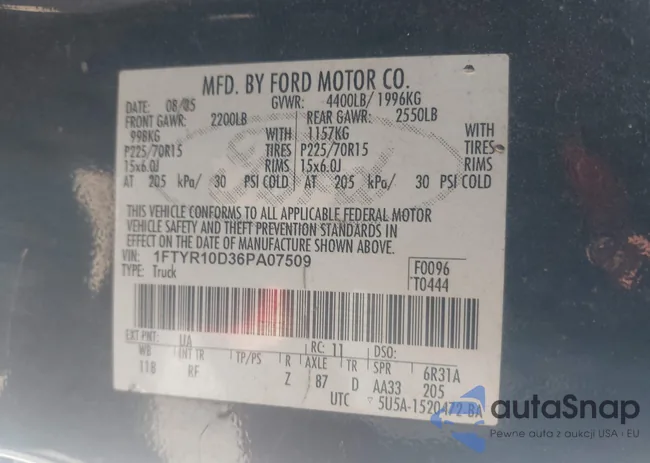 1FTYR10D36PA07509: 42858359