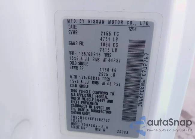 3N6CM0KN6FK702767: 42857515