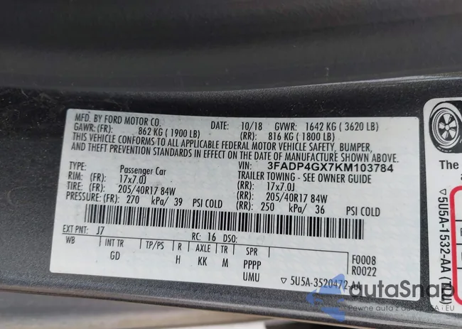 3FADP4GX7KM103784: 42857555