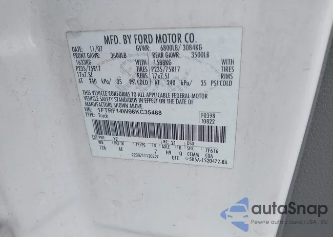 1FTRF14W98KC35488: 42857727