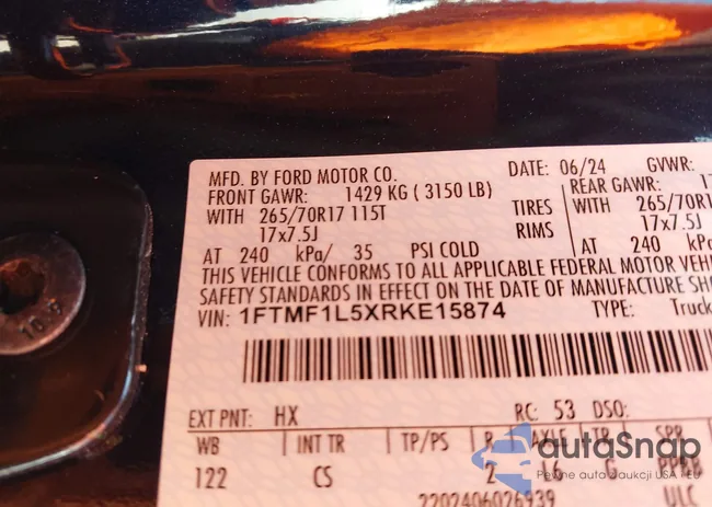 1FTMF1L5XRKE15874: 42857798