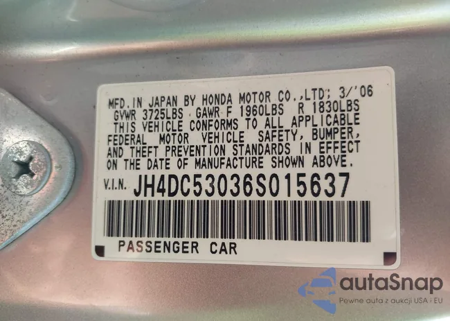 JH4DC53036S015637: 42858957