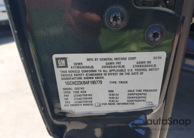 1GCHC23U94F195779: 42859035