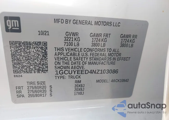 1GCUYEED4NZ103086: 42859105