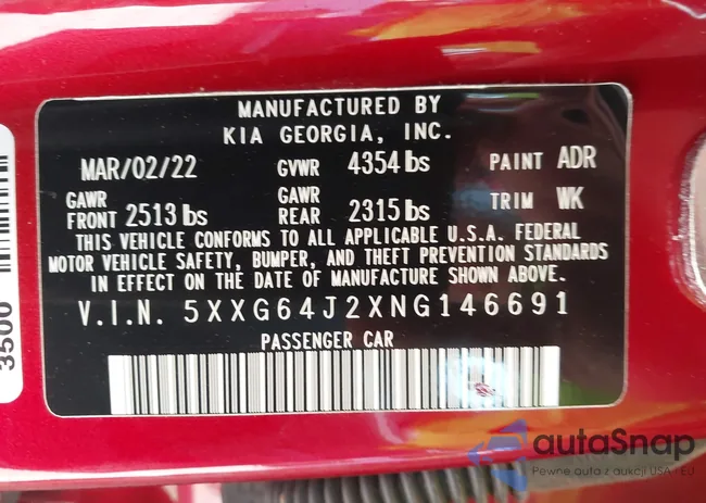 5XXG64J2XNG146691: 42859314