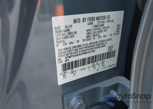 3FMTK4SX2PMA22769: 42858438