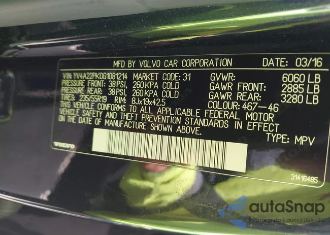 YV4A22PK0G1081214: 42859838