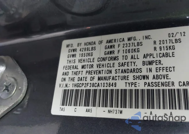 1HGCP2F38CA103849: 42859916