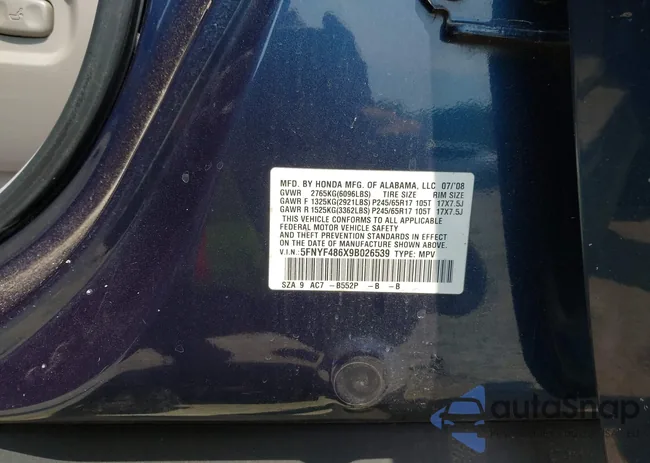 5FNYF486X9B026539: 42860096