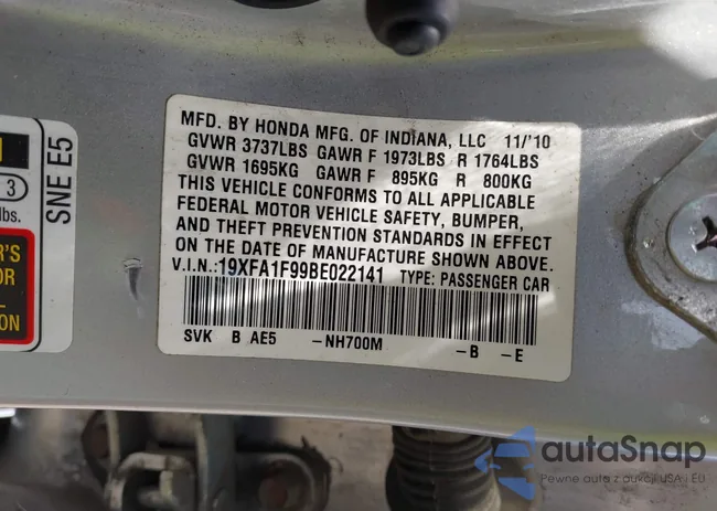 19XFA1F99BE022141: 42860162