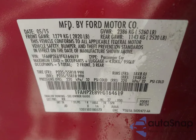 1FAHP2E89FG164619: 42860219