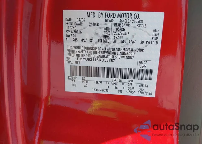 1FMYU93116KD53887: 42860322