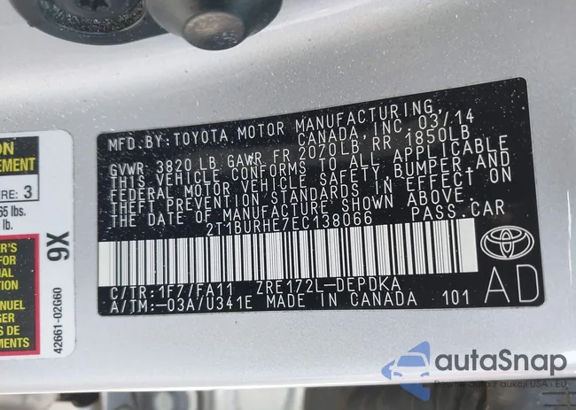 2T1BURHE7EC138066: 42859499
