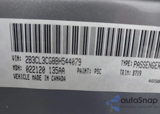 2B3CL3CG8BH544079: 42859521