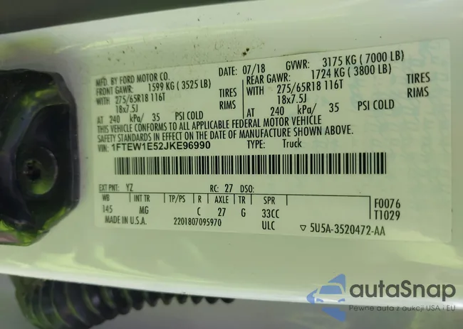 1FTEW1E52JKE96990: 42860885