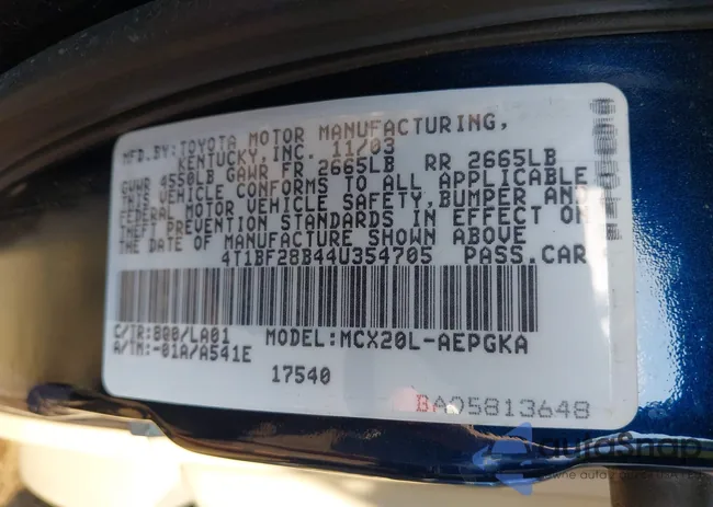 4T1BF28B44U354705: 42860959