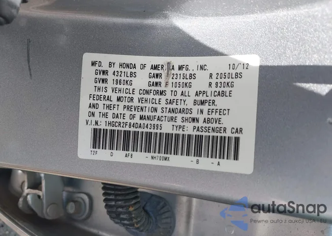 1HGCR2F84DA043995: 42861011