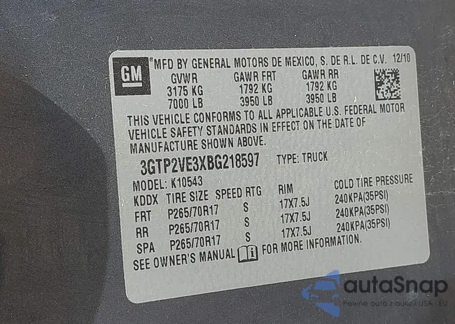 3GTP2VE3XBG218597: 42861349