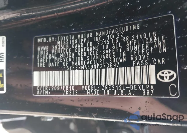 5YFEPMAE9NP373697: 42861927