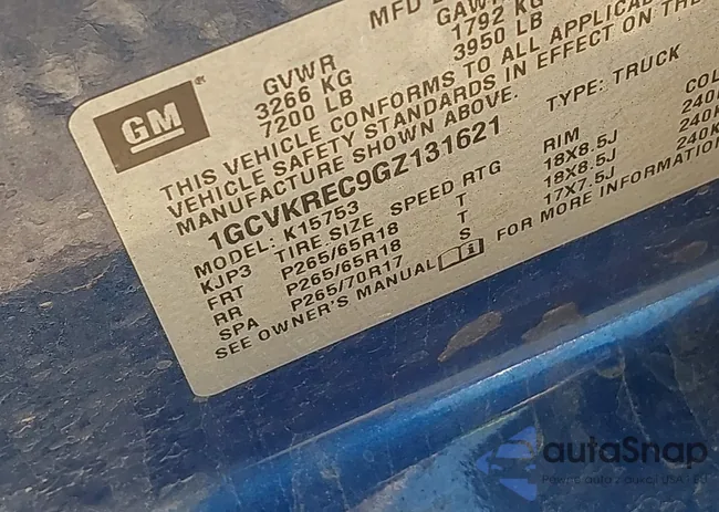 1GCVKREC9GZ131621: 42861973