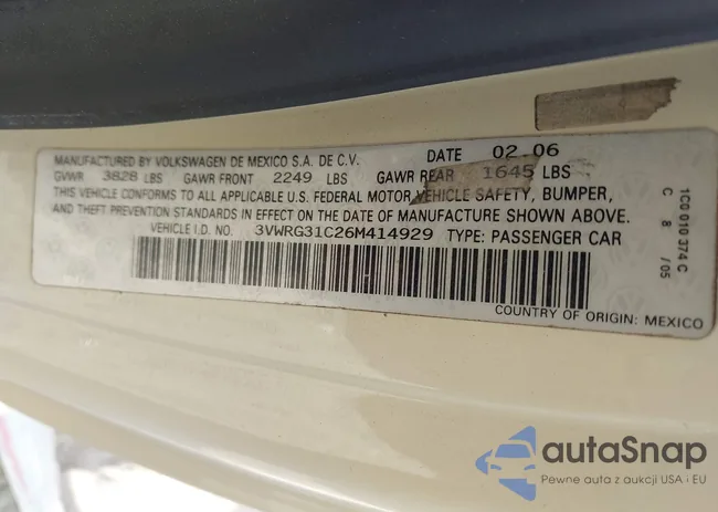 3VWRG31C26M414929: 42862011