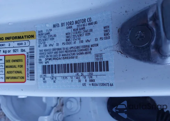 3FMCR9DA1SRE05812: 42862121