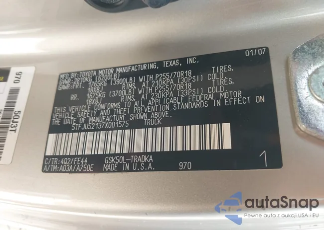 5TFJU52137X001575: 42862127